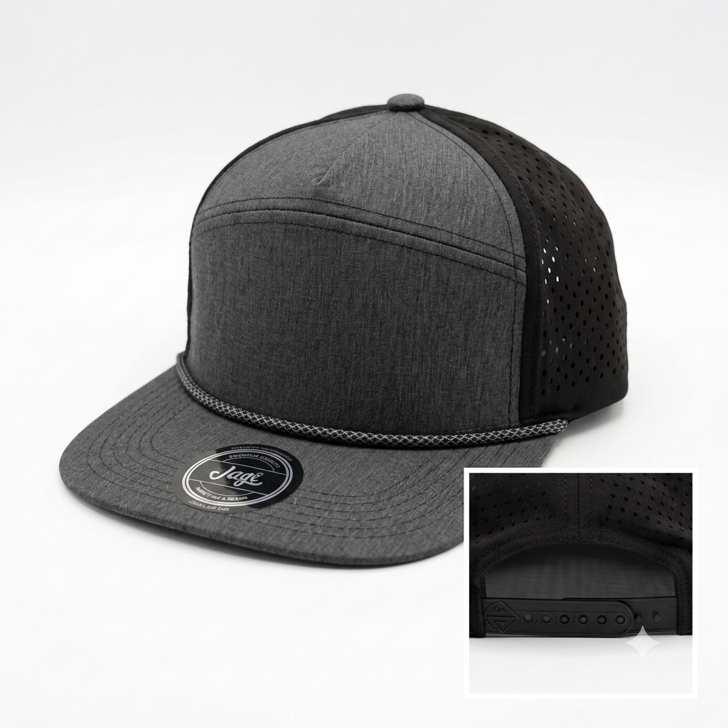 Gorra Plana Ajustable Transpirable - Negra KCN54