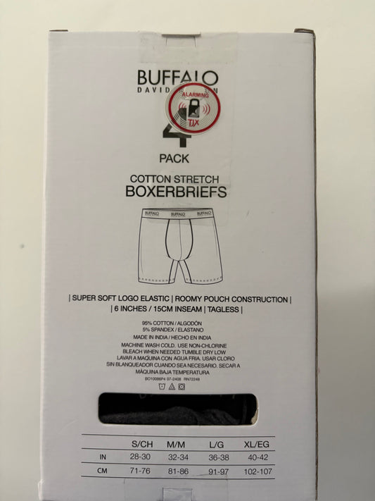 4 Pack Boxer Buffalo-Negro y Gris US12