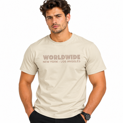 Camiseta Interlock Regular Hombre - KCN161 Café Claro
