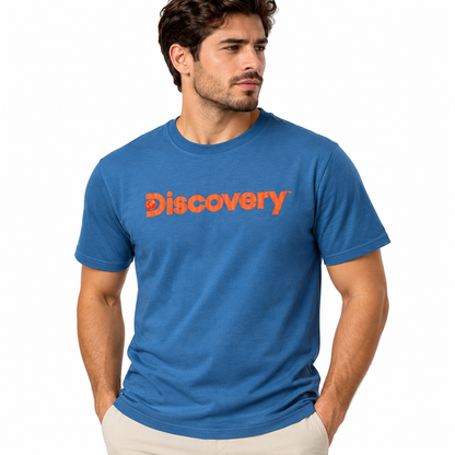 Camiseta Discovery para Caballero - Azul Claro KCN16