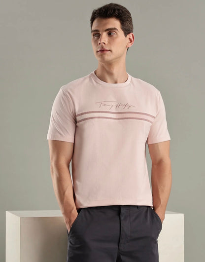 Camiseta Tommy Hilfiger-Rosa con Franja US48