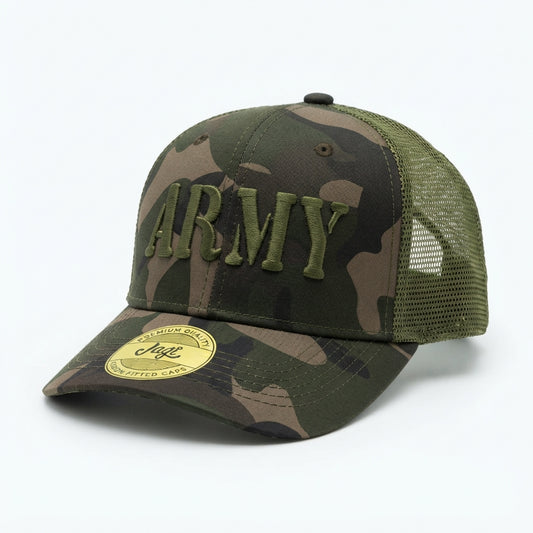 Gorra Curvada de Tela Verde camuflaje - KCN93