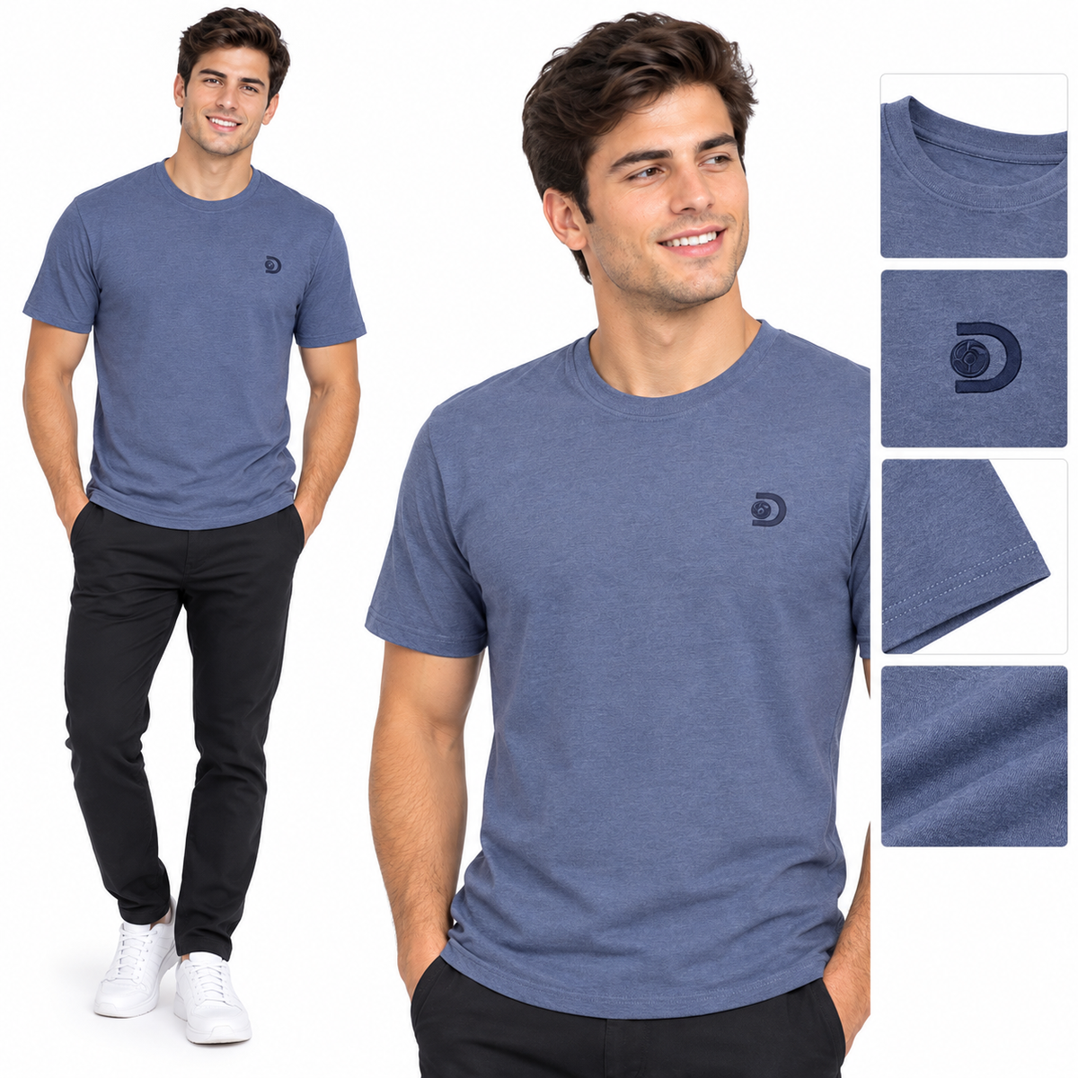 Camiseta Discovery para Caballero - Blue Gray KCN15