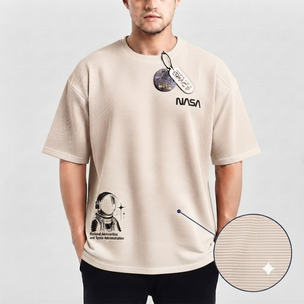 Camisa Oversize marca Mission Space - Beige  KCN38