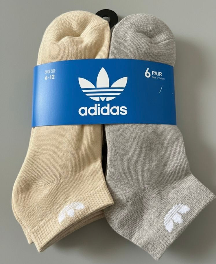6 Pack Calcetas Adidas-Colores Mixtos US33
