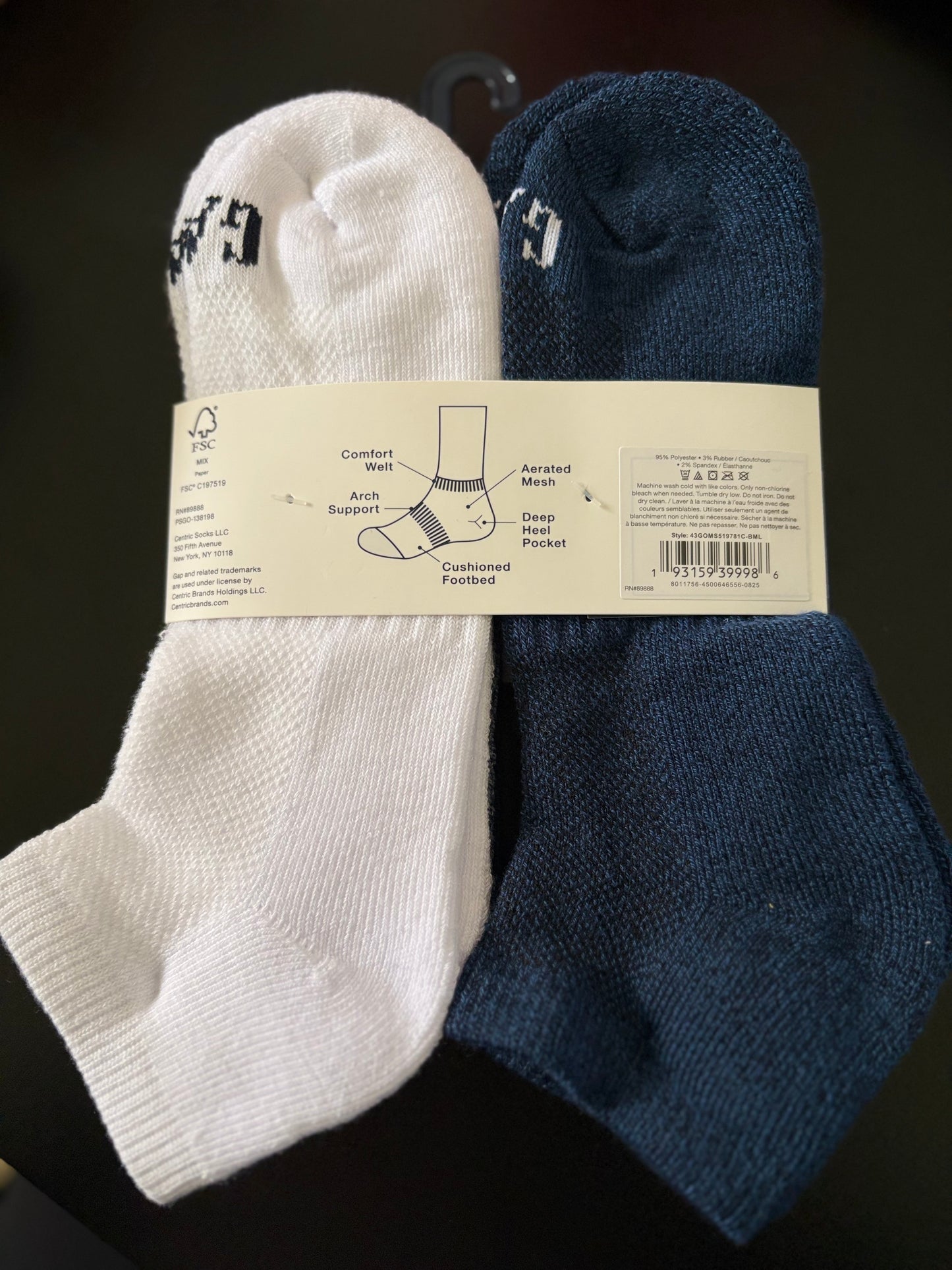 6 Pack Calcetas GAP-Azules y Blanco US36