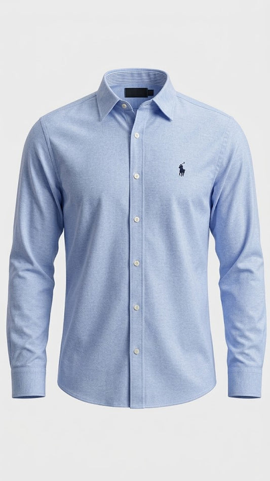 Camisa Polo Club Alexander Smith  Formal Azul Celeste  Manga Larga NK27