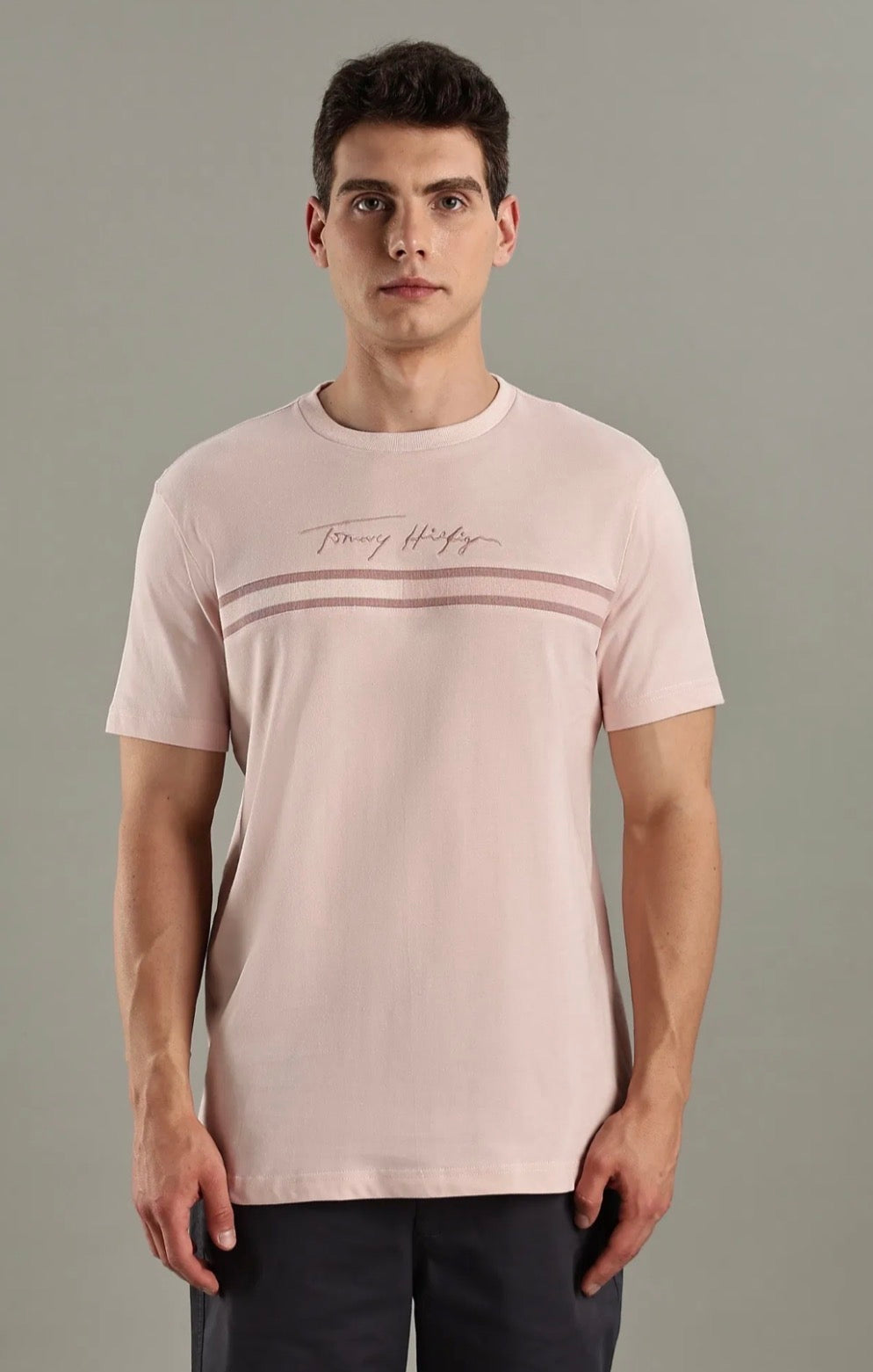 Camiseta Tommy Hilfiger-Rosa con Franja US48
