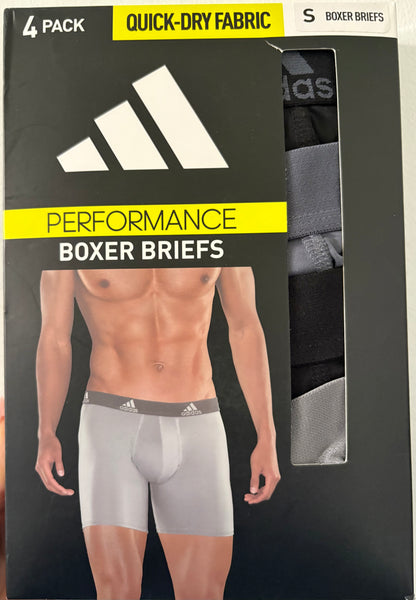 4 Pack Boxer Adidas-Negro y Gris US20