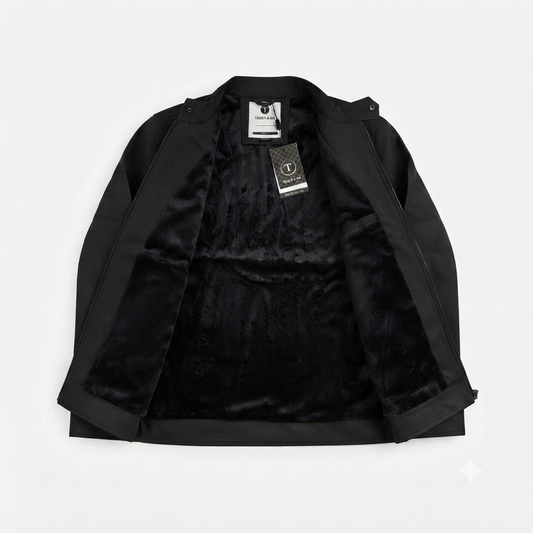 Jacket Impermeable Cuerina Touch & Go - Negra KCN46