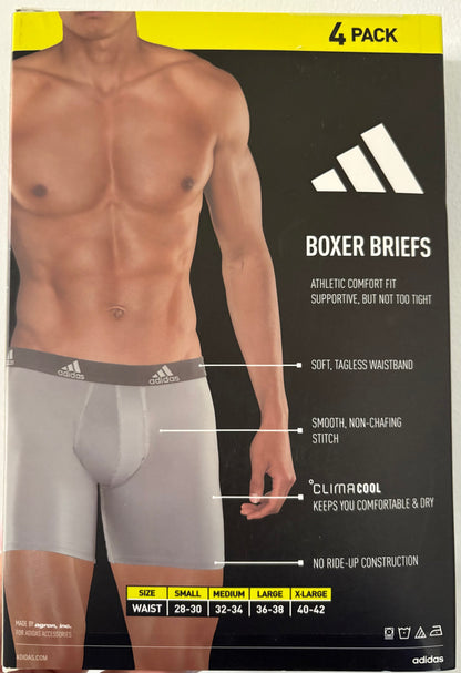 4 Pack Boxer Adidas-Negro y Gris US20