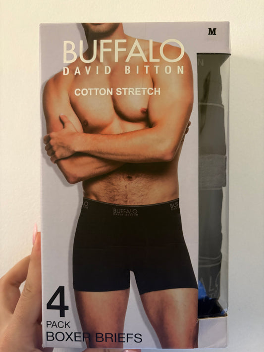 4 Pack Boxer Buffalo-Negro y Gris US12