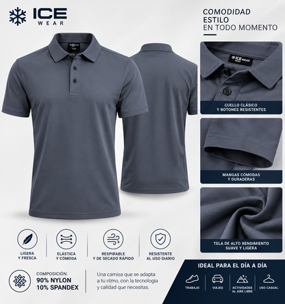 Camisa Ice Man Tipo polo Premium NK36 Gris