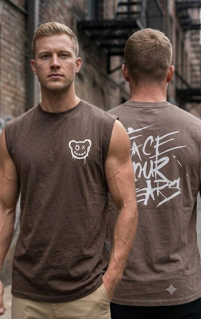 Camisa Casual sin mangas para Caballero /Cafe NK13