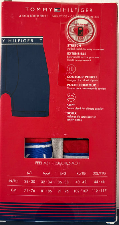 4 Pack Boxer Tommy Hilfiger-Azul, Negro, Rojo y Gris  US26
