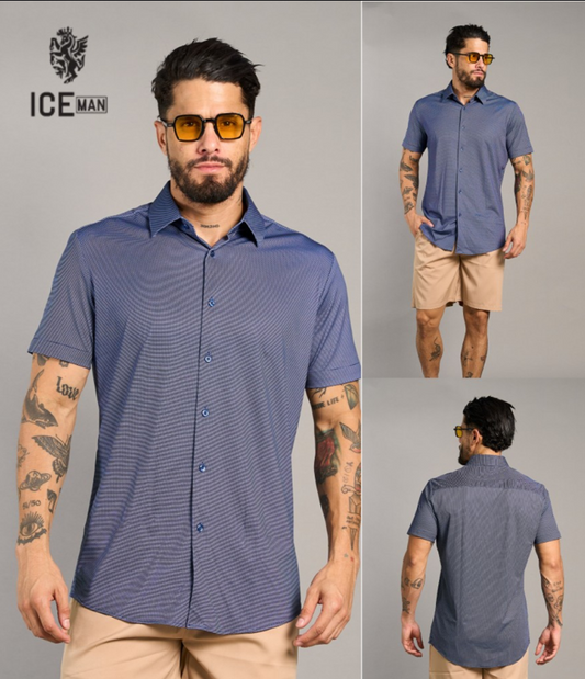 Camisa Formal Manga Corta Ice Man/ Azul Marino NK26