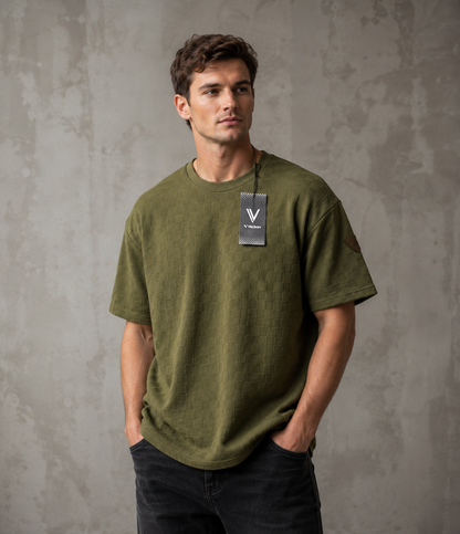 Camiseta Over Size con Alto relieve  Marca Interview -  Verde NK20