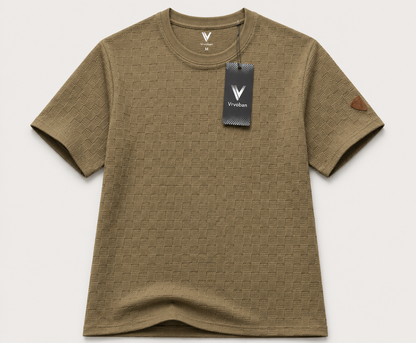 Camiseta Over Size con Alto relieve  Marca Interview -  Khaki NK20