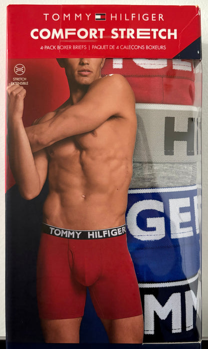4 Pack Boxer Tommy Hilfiger-Rojo, Gris, Azul y Negro US24