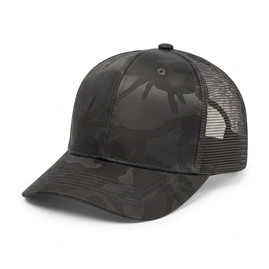 Gorra Camuflaje con Malla - Negro KCN61