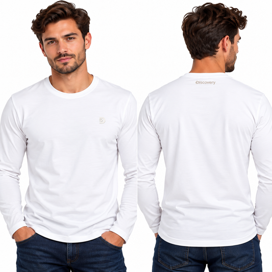Camiseta Manga Larga para Caballero - KCN178 Blanco