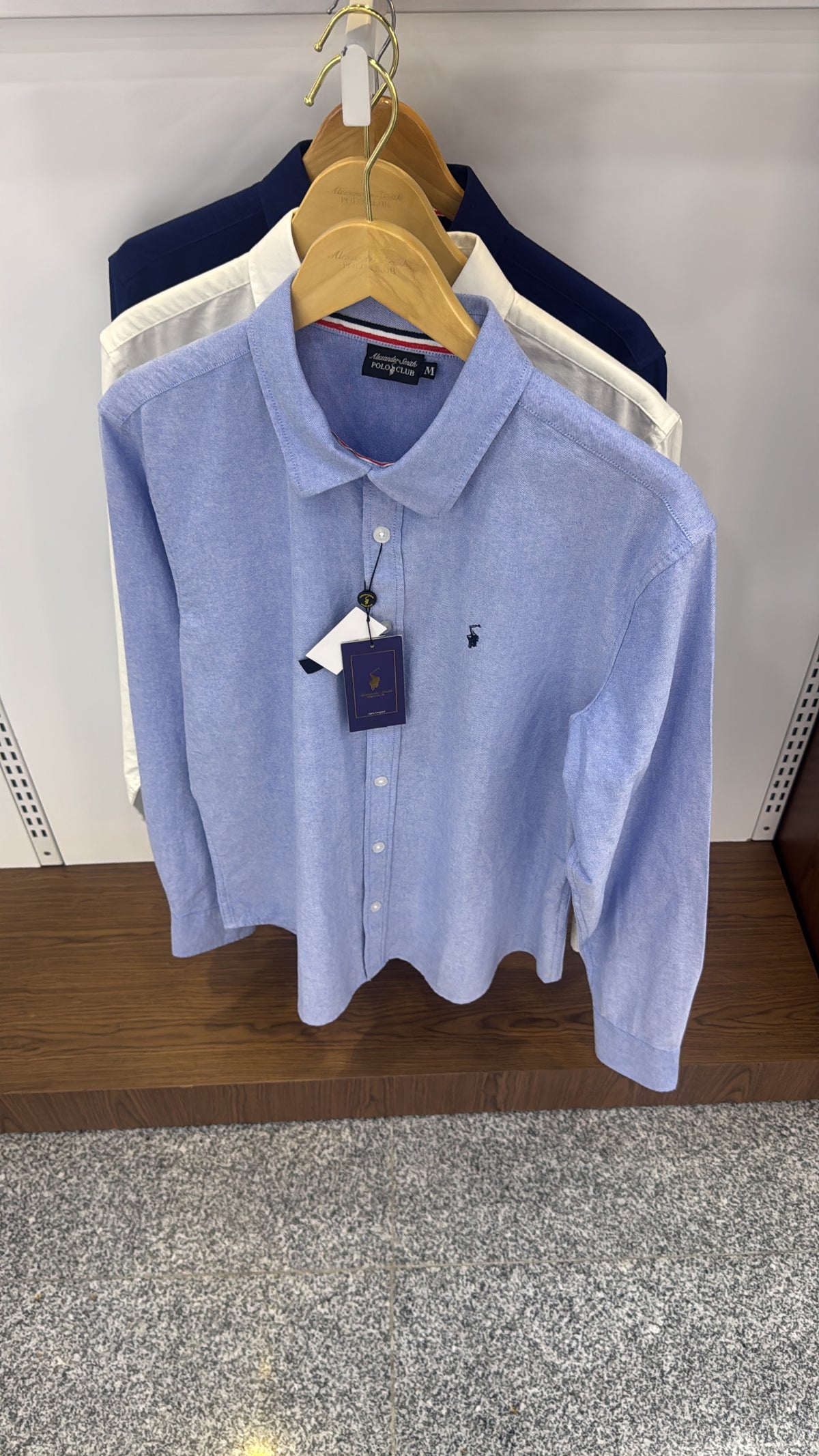Camisa Polo Club Alexander Smith  Formal Azul Celeste  Manga Larga NK27