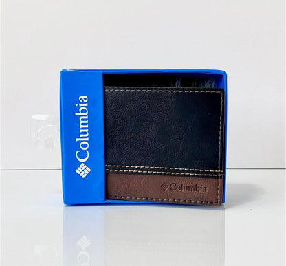 Billetera Para Hombre Marca Columbia Negra y Café US08