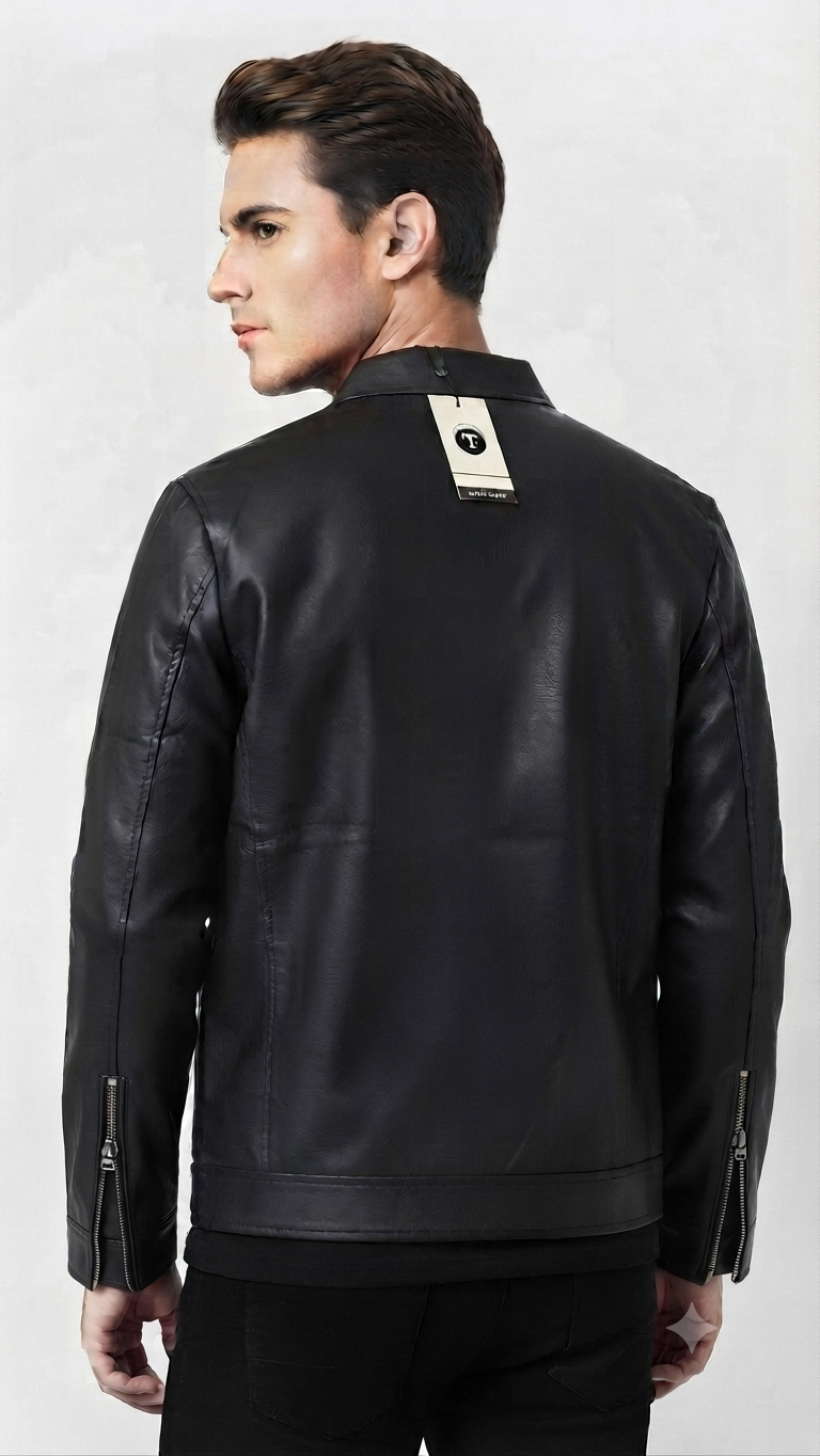 Jacket Impermeable Cuerina Touch & Go - Negra KCN46