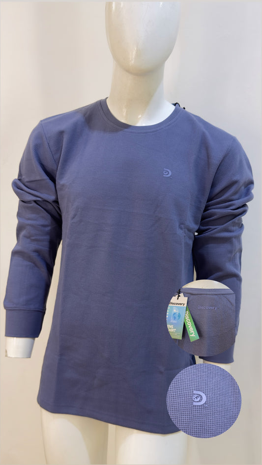 Camiseta Manga Larga Discovery para Caballero - Azul KCN14