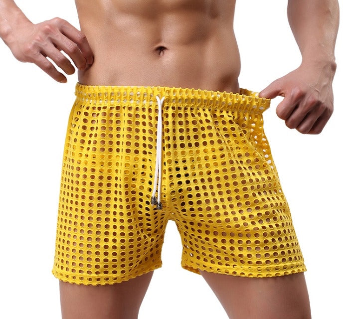 Short Malla Transparente - Amarillo K274