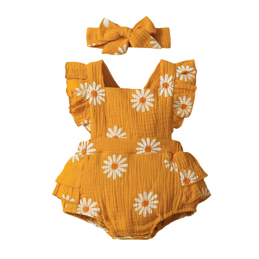 Mameluco tipo vestido para niña / RA101 /color mostaza