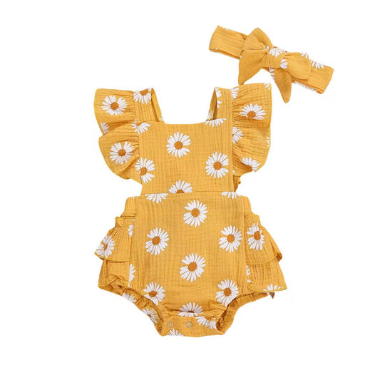 Mameluco tipo vestido para niña / RA101 /color amarillo