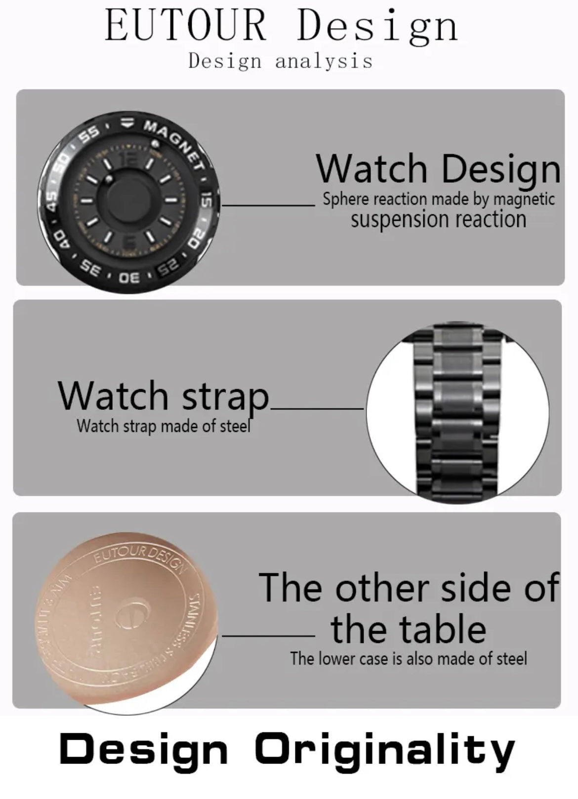 Reloj Magnético de Lujo - Negro K104