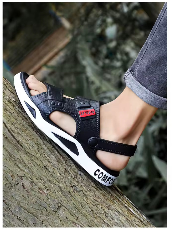 Sandalias Antideslizantes para Caballero /Negro-Blanco N32