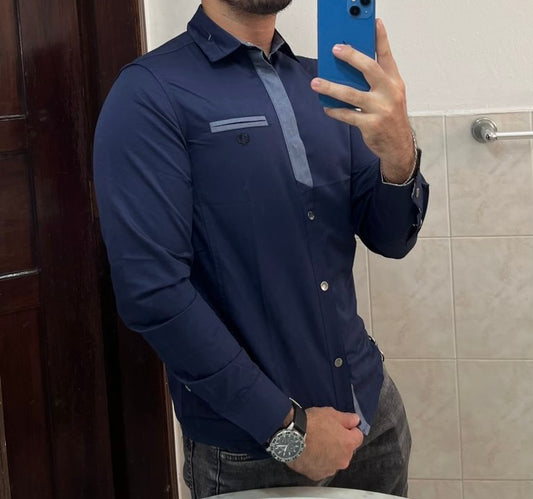 Camisa Manga Larga Gris Claro C005