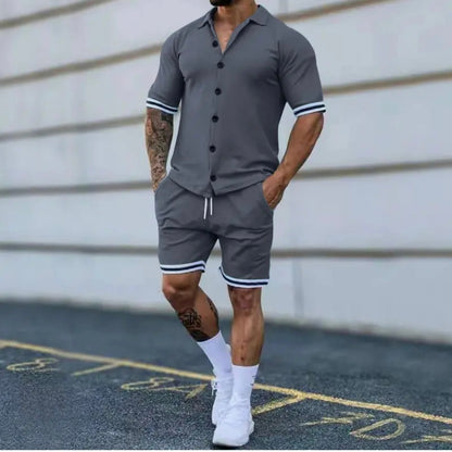 Set de Camiseta y Short para Hombre - Gris BL52