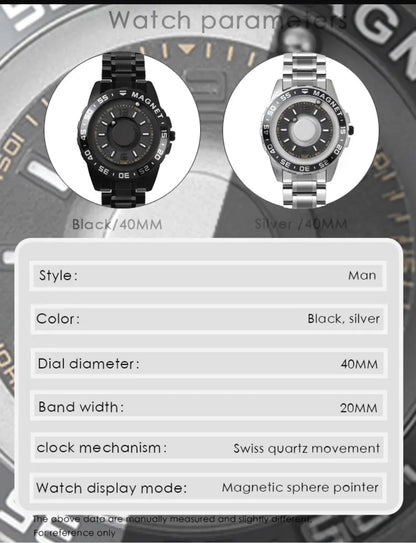 Reloj Magnético de Lujo - Negro K104