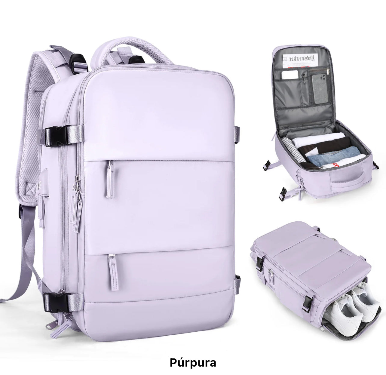 Mochila multifuncional Para viaje RS01/ Púrpura