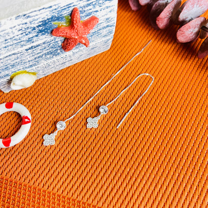 Arete Plata - Flor Diamante