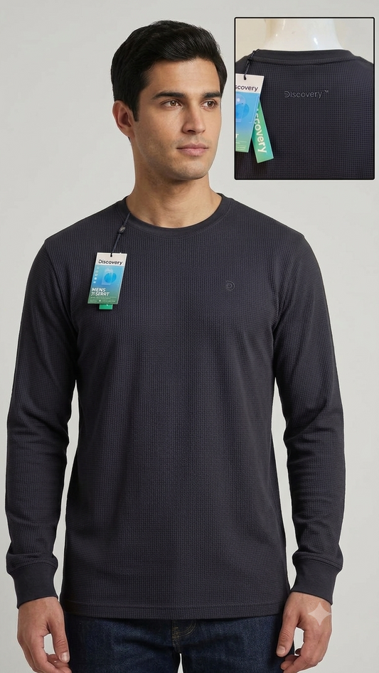 Camiseta Manga Larga Discovery para Caballero - Negra KCN14