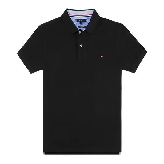 OUTLET19 Camisa Casual Marca Tommy Hilfiger/ Negro