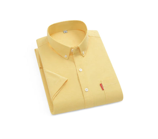 Camisa Formal manga corta para caballero/ Amarillo B170