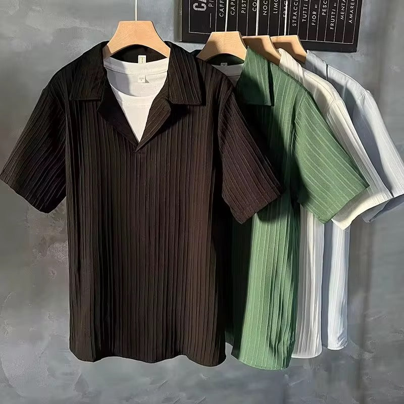 Camisa casual tipo polo/ IM21 -  Negra