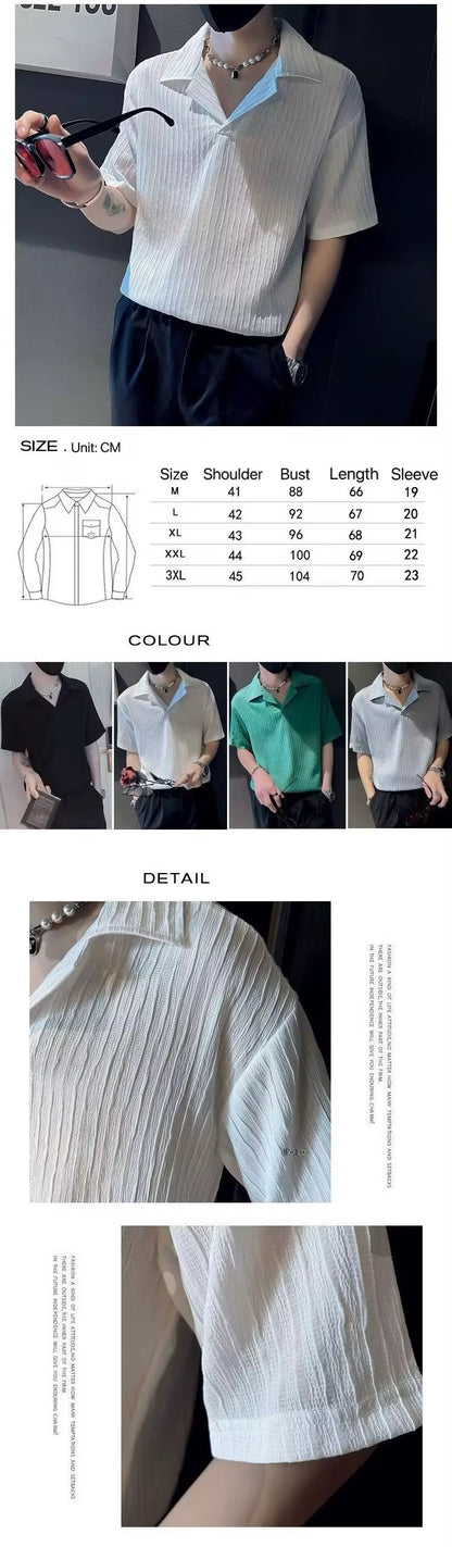 Camisa casual tipo polo/ IM21 -  Negra