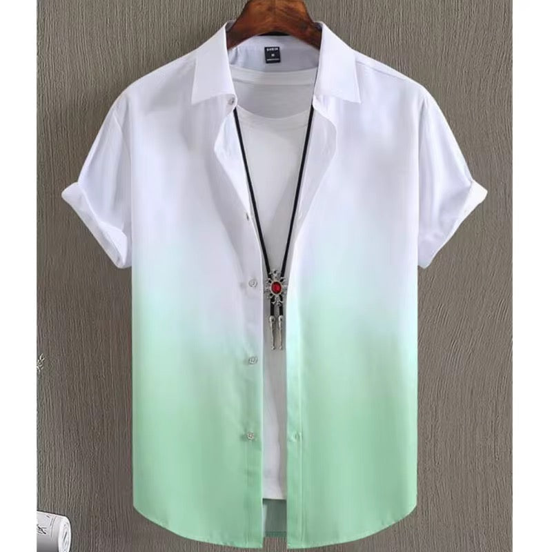 Camisa Casual Difuminada/ Verde K163