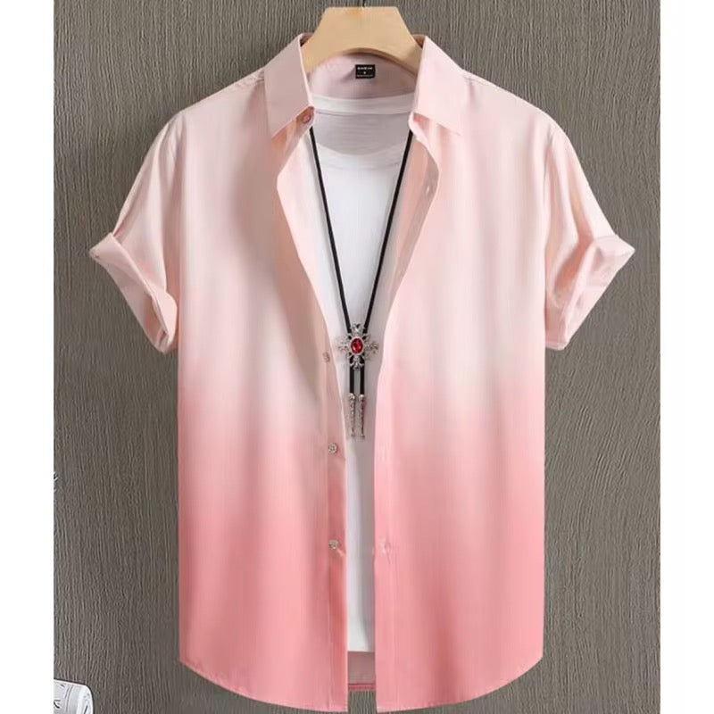 Camisa Casual Difuminada/ Rosa K163