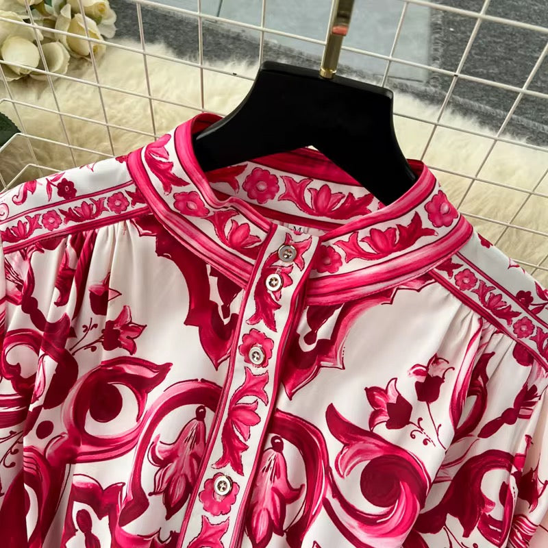 Vestido manga larga para Dama / Rosa B178