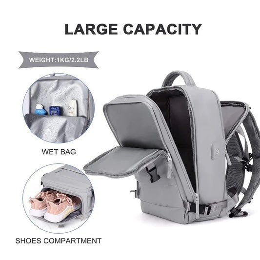 Mochila multifuncional Para viaje RS01/ Gris