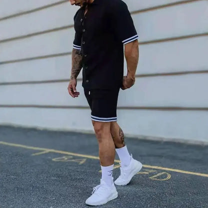 Set de Camiseta y Short para Hombre - Negro BL52