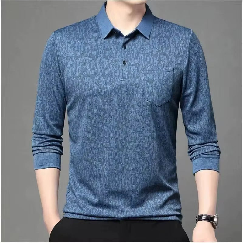 Camisa manga larga para Caballero Tipo Polo/Azul N28